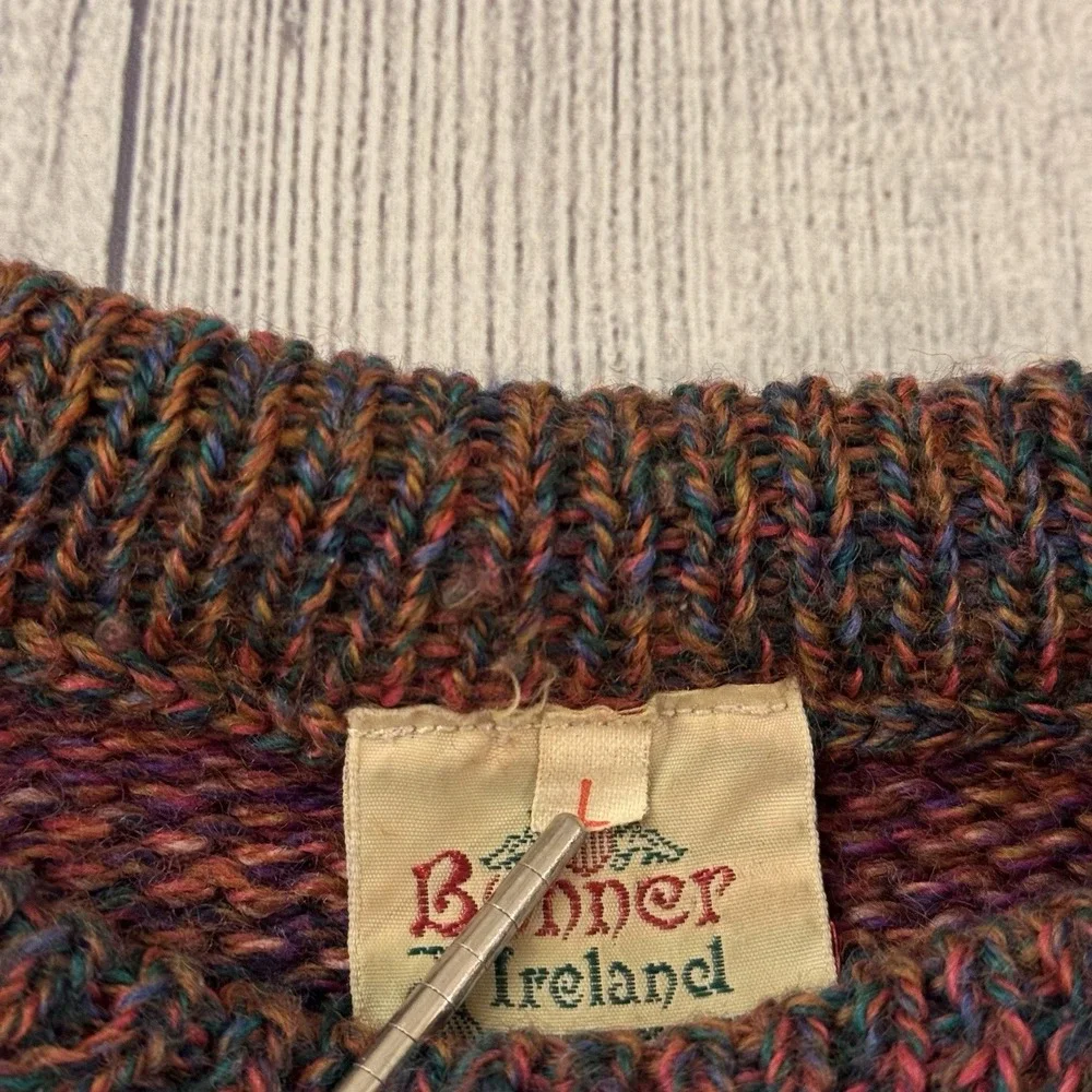 Blarney Ireland Handloomed Pure New Wool Crewneck Sweater Multicolor Size L